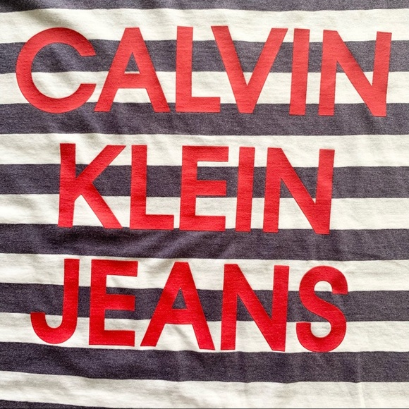 🌸New🌸 Calvin Klein Jeans Striped Crop Tee S NWT - Picture 5 of 7